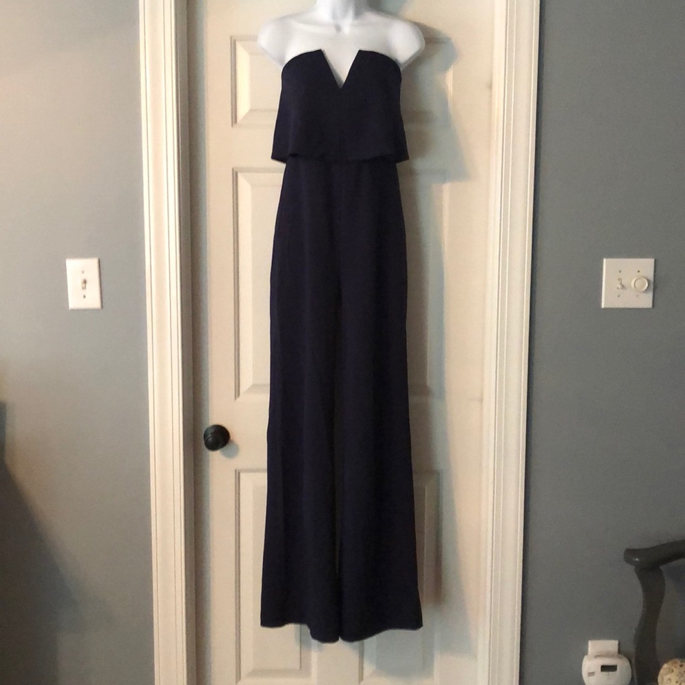 Lulu’s Power of Love Navy Jumpsuit Size Medium